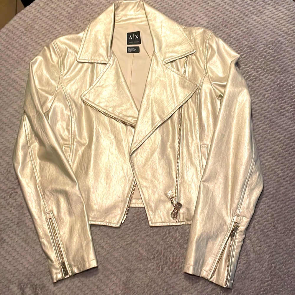 ARMANI LEATHER BIKER JACKET never worn with out tag